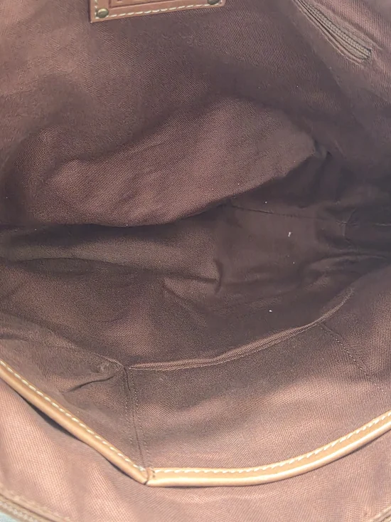 Fossil Leather Tote Bag with Front Pockets - Brown - Picture 9 of 10